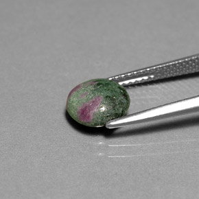 1.89캐럿 천연 멀티컬러 루비 조이사이트, 라운드 컷, 7.86 mm, 불투명체