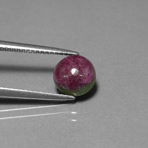 2.19캐럿 천연 멀티컬러 루비 조이사이트, 라운드 컷, 7.61 mm, 불투명체