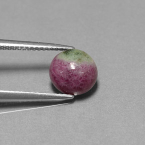 2.96캐럿 천연 멀티컬러 루비 조이사이트, 타원형 컷, 8.4×8.1 mm, 불투명체