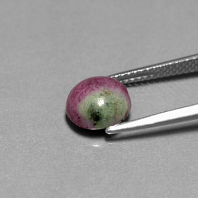 2.96캐럿 천연 멀티컬러 루비 조이사이트, 타원형 컷, 8.4×8.1 mm, 불투명체