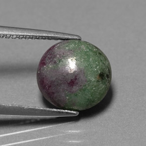 3.81캐럿 천연 멀티컬러 루비 조이사이트, 라운드 컷, 9.78 mm, 불투명체