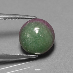 4.85캐럿 천연 멀티컬러 루비 조이사이트, 라운드 컷, 9.19 mm, 불투명체
