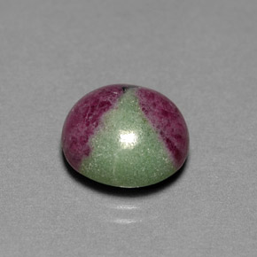 7.70캐럿 천연 멀티컬러 루비 조이사이트, 타원형 컷, 12.1×11.7 mm, 불투명체