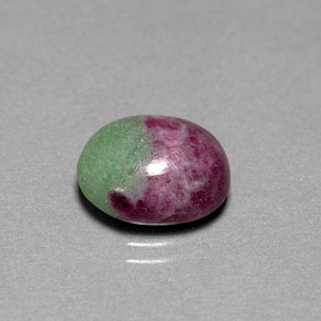 6.08캐럿 천연 멀티컬러 루비 조이사이트, 타원형 컷, 12×10.1 mm, 불투명체