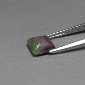 2.33캐럿 천연 멀티컬러 루비 조이사이트, 스퀘어, 7.8×7.6 mm, 불투명체