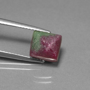 4.47캐럿 천연 멀티컬러 루비 조이사이트, 바게트, 8.2×7.7 mm, 불투명체
