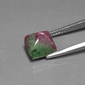 4.47캐럿 천연 멀티컬러 루비 조이사이트, 바게트, 8.2×7.7 mm, 불투명체
