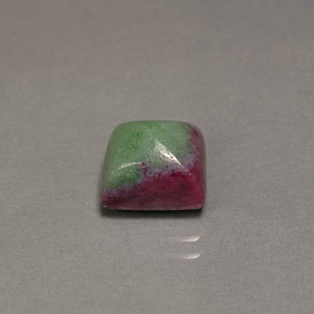 3.85캐럿 천연 멀티컬러 루비 조이사이트, 바게트, 8.3×7.2 mm, 불투명체
