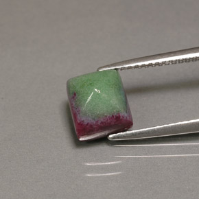 3.85캐럿 천연 멀티컬러 루비 조이사이트, 바게트, 8.3×7.2 mm, 불투명체