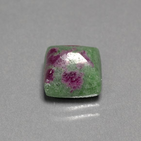 4.04캐럿 천연 멀티컬러 루비 조이사이트, 스퀘어, 8.3×8.2 mm, 불투명체