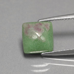3.05캐럿 천연 멀티컬러 루비 조이사이트, 스퀘어, 8.3×8.2 mm, 불투명체