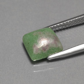 3.05캐럿 천연 멀티컬러 루비 조이사이트, 스퀘어, 8.3×8.2 mm, 불투명체