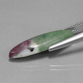 8.33캐럿 천연 멀티컬러 루비 조이사이트, 마퀴즈, 24.1×8.2 mm, 불투명체