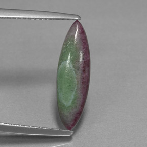 2.59캐럿 천연 멀티컬러 루비 조이사이트, 마퀴즈, 18.2×5.5 mm, 불투명체