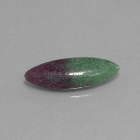 2.11캐럿 천연 멀티컬러 루비 조이사이트, 마퀴즈, 14.2×5.7 mm, 불투명체