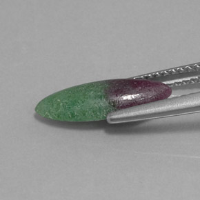 2.11캐럿 천연 멀티컬러 루비 조이사이트, 마퀴즈, 14.2×5.7 mm, 불투명체