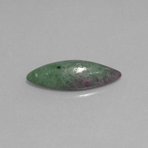 2.95캐럿 천연 멀티컬러 루비 조이사이트, 마퀴즈, 16.5×6.1 mm, 불투명체