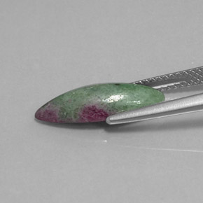 2.95캐럿 천연 멀티컬러 루비 조이사이트, 마퀴즈, 16.5×6.1 mm, 불투명체
