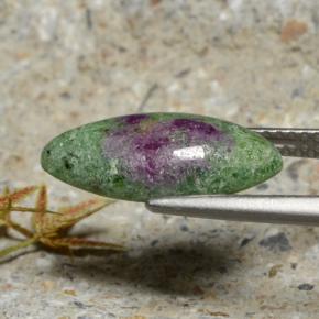 4.34캐럿 천연 멀티컬러 루비 조이사이트, 마퀴즈, 15.9×7.3 mm, 불투명체