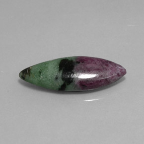 8.07캐럿 천연 멀티컬러 루비 조이사이트, 마퀴즈, 22.8×9.2 mm, 불투명체