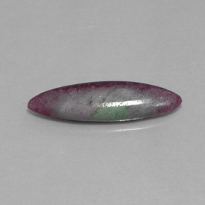 3.59캐럿 천연 멀티컬러 루비 조이사이트, 마퀴즈, 19.5×6.1 mm, 불투명체