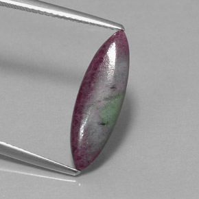 3.59캐럿 천연 멀티컬러 루비 조이사이트, 마퀴즈, 19.5×6.1 mm, 불투명체