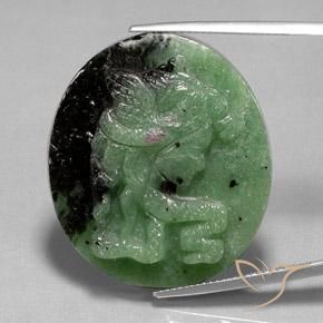 48.13ct 자연스러운 다색 루비-Zoisite, 타원형, 불투명체