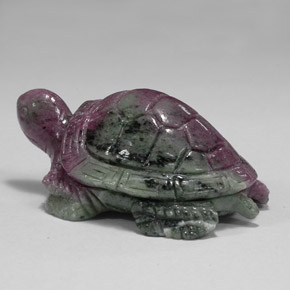 131.95캐럿 천연 멀티컬러 루비 조이사이트, 멋진 모양, 42.1×25 mm, 불투명체