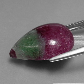 14.55캐럿 천연 다색 루비-Zoisite, 배 모양, 불투명체