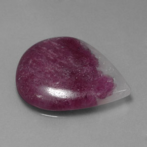 21.21캐럿 천연 멀티컬러 루비 조이사이트, 배 모양, 24.7×20 mm, 불투명체