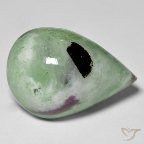 24.85캐럿 천연 다색 루비-Zoisite, 배 모양, 불투명체