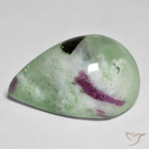 24.85캐럿 천연 다색 루비-Zoisite, 배 모양, 불투명체