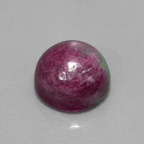 6.11캐럿 천연 멀티컬러 루비 조이사이트, 라운드 컷, 9.96 mm, 불투명체