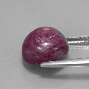 6.11캐럿 천연 멀티컬러 루비 조이사이트, 라운드 컷, 9.96 mm, 불투명체
