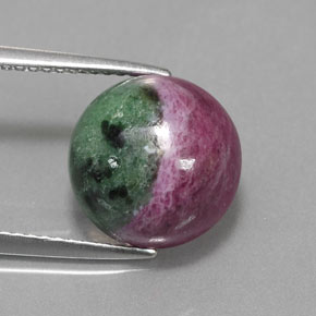 7.99캐럿 천연 멀티컬러 루비 조이사이트, 라운드 컷, 11.08 mm, 불투명체