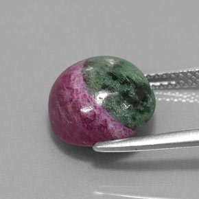 7.99캐럿 천연 멀티컬러 루비 조이사이트, 라운드 컷, 11.08 mm, 불투명체