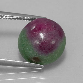 7.72캐럿 천연 멀티컬러 루비 조이사이트, 라운드 컷, 11.30 mm, 불투명체