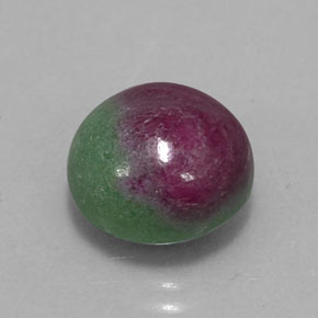 7.72캐럿 천연 멀티컬러 루비 조이사이트, 라운드 컷, 11.30 mm, 불투명체