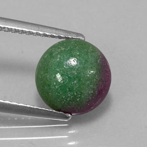 2.80캐럿 천연 멀티컬러 루비 조이사이트, 라운드 컷, 9.00 mm, 불투명체