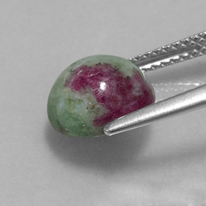3.91캐럿 천연 멀티컬러 루비 조이사이트, 라운드 컷, 9.06 mm, 불투명체