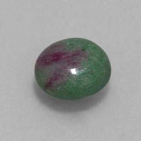 3.56캐럿 천연 멀티컬러 루비 조이사이트, 라운드 컷, 9.45 mm, 불투명체