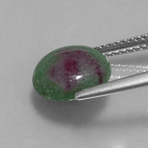 3.56캐럿 천연 멀티컬러 루비 조이사이트, 라운드 컷, 9.45 mm, 불투명체