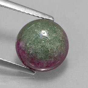 4.73캐럿 천연 멀티컬러 루비 조이사이트, 라운드 컷, 9.74 mm, 불투명체