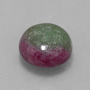 4.73캐럿 천연 멀티컬러 루비 조이사이트, 라운드 컷, 9.74 mm, 불투명체