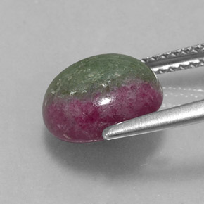 4.73캐럿 천연 멀티컬러 루비 조이사이트, 라운드 컷, 9.74 mm, 불투명체