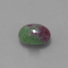 2.27캐럿 천연 멀티컬러 루비 조이사이트, 타원형 컷, 9×6.8 mm, 불투명체