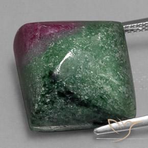 32.11ct 자연스러운 다색 루비-Zoisite, 정사각형, 불투명체