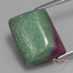 14.07ct 자연스러운 다색 루비-Zoisite, 바게트, 불투명체