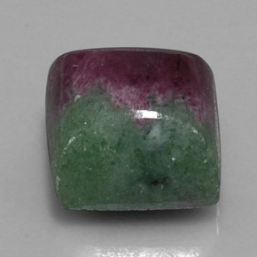 20.27캐럿 천연 멀티컬러 루비 조이사이트, 스퀘어, 13.2×12.8 mm, 불투명체
