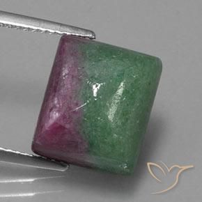 13.67ct 자연스러운 다색 루비-Zoisite, 바게트, 불투명체